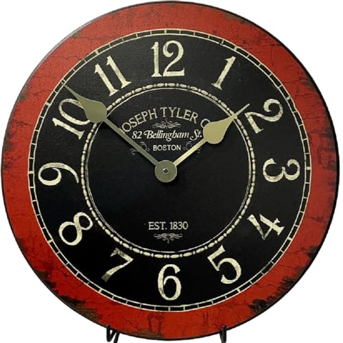 Bellingham Red Large Wall Clock | Ultra Quiet Quartz Mechanism | Hand Made in USA Beautiful Crisp Lasting Color | Comes in 8 Sizes | 30-Inch