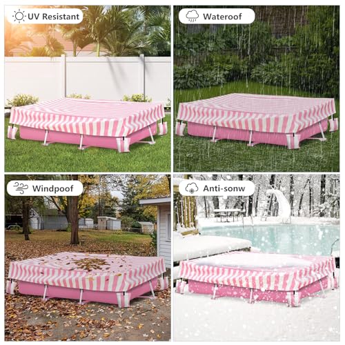 Cobertor rectangular impermeable para piscina 8.5ft x 5.3ft miniatura 7