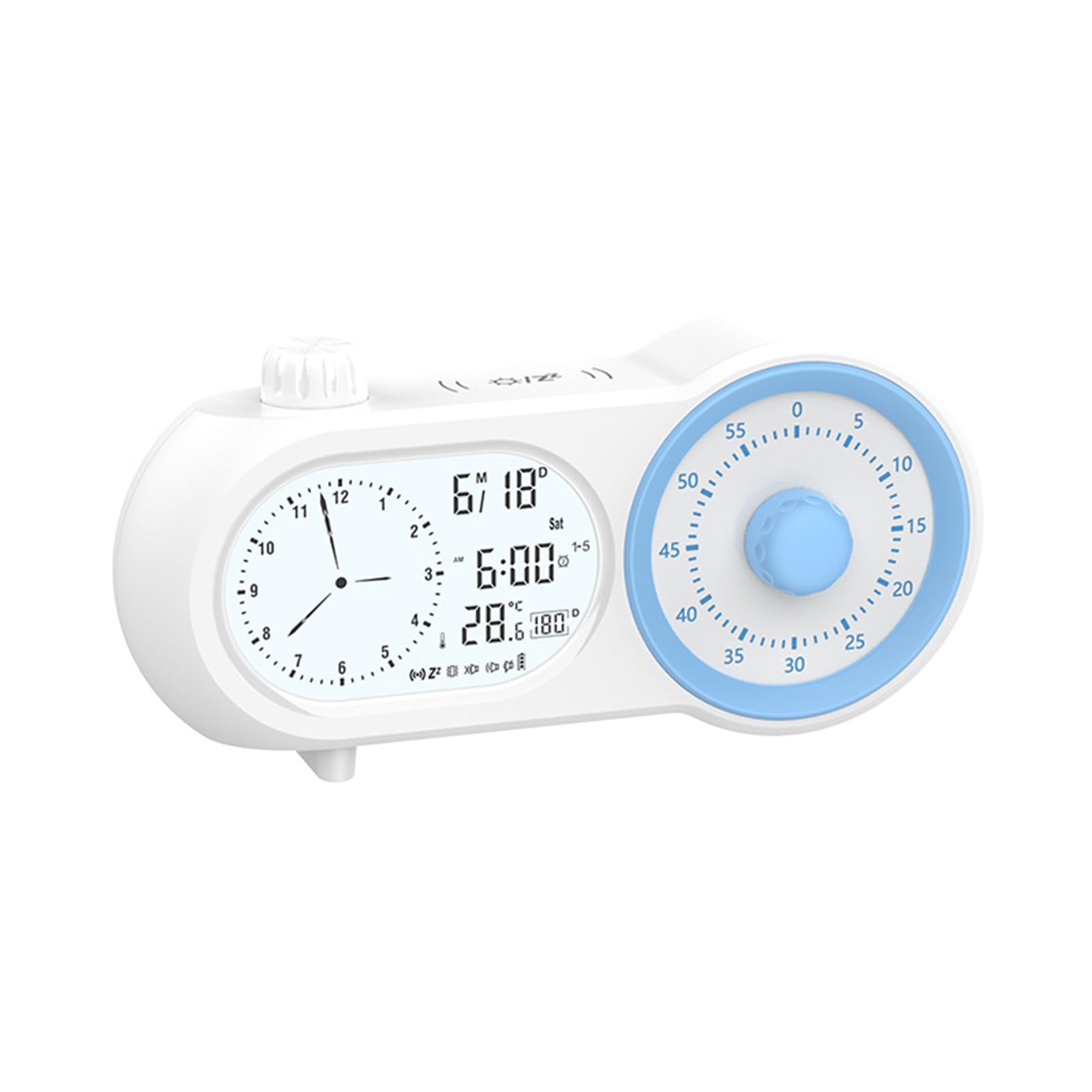 LIXSAZSE Rid Of Ticking Sound With Silent Walking Alarm Clock Time Management Digital Timer Timer Digital Visual, Royal blue