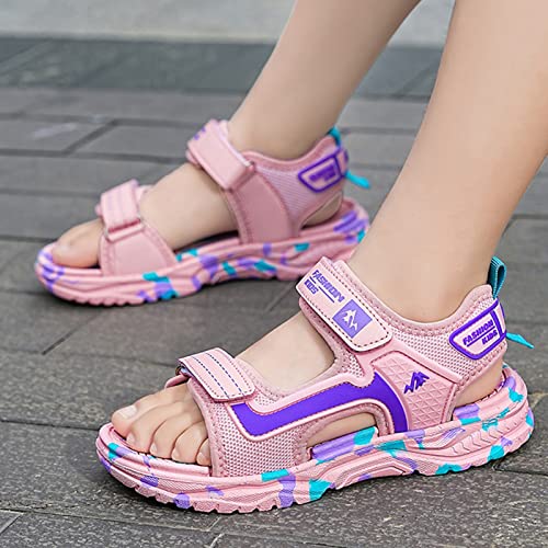 Baby Boys Girls Toddler Summer Shoes Sandals Outdoor Beach Anti-Slip Lightweight Soft Sole (Pink, 12.5 Little Child)4