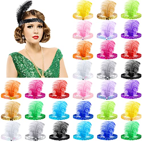 Jexine 30-Piece Flapper Headband Bulk