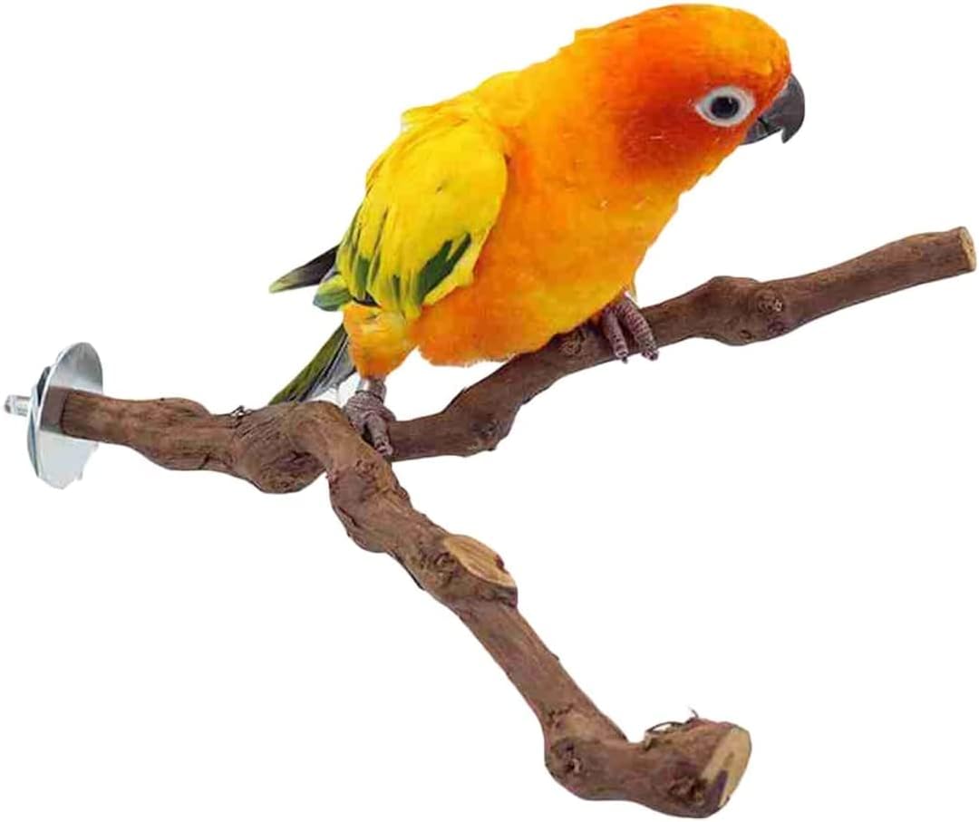 NeoStyle Natural Bird Perch Stand Pole,Wild Grape Stick,Cage Accessories Toys for Small Budgies Cockatiels Lovebirds,Parakeets,Cockatiel,Perches for Bird Cages