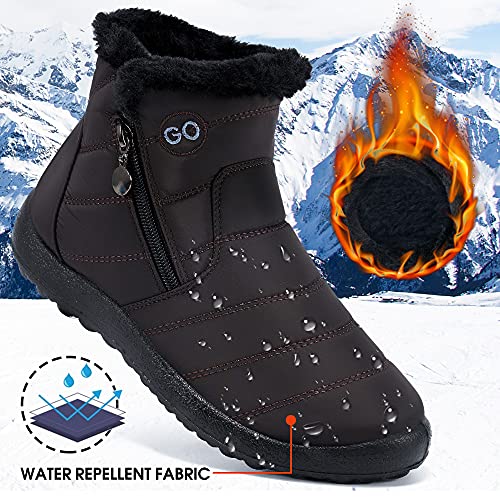 Duoyangjiasha Womens Snow Boots Warm Ankle Booties Waterproof Comfortable Slip On Outdoor Fur Lined Lining Winter Shoes For Women #TOP2