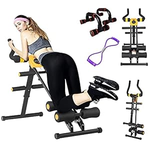 wowspeed-Core-Abdominal-Trainers-Ab-Machine-Exercise-Equipment-for-Home-Gym-Strength-Training-Ab-Cruncher-Foldable-Fitness-Equipment-Whole-Body-Workout-Machine-for-Leg-Thighs-Buttocks-Shaper Core & Abdominal Trainers, Ab Machine Exercise Equipment for Home Gym, Strength Training Ab Cruncher Foldable Fitness Equipment, Whole Body Workout Machine for Leg, Thighs, Buttocks Shaper (Yellow)