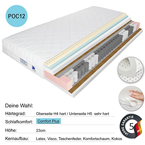 TULENA-NOX-Matelas-a-Ressorts-ensaches-90x200-cm-H4-H5-Comfort-Plus-23-cm-de-Haut-Housse-en-Microfibre-Respirante-Matelas-Enroulable-reversible
