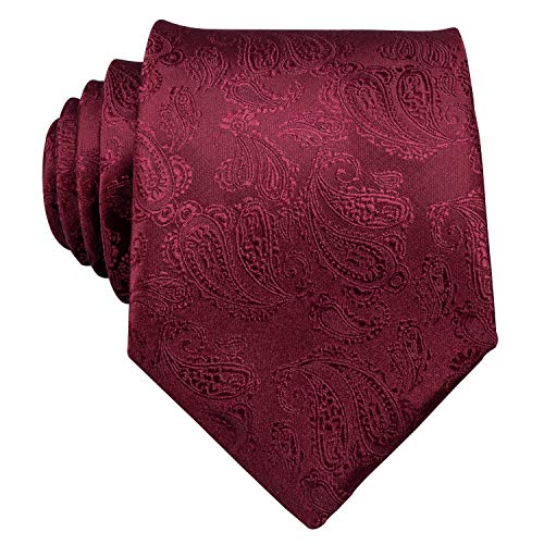 Image of Barry.Wang Paisley Striped Bow Tie for Men Silk Pre-Tied Bowtie Pocket Square Cufflinks Set Formal Wedding Party Prom