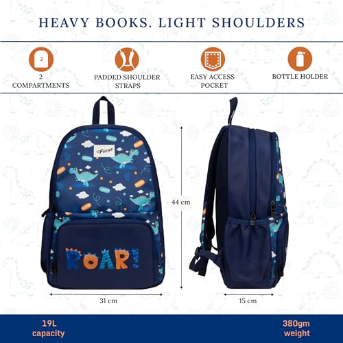 Image of F Gear Playcraft School Backpack for Kids 19L Soft Touch Lightweight & Durable | 2 Spacious Compartments, Front Pocket & Bottle Holder for Everyday Use