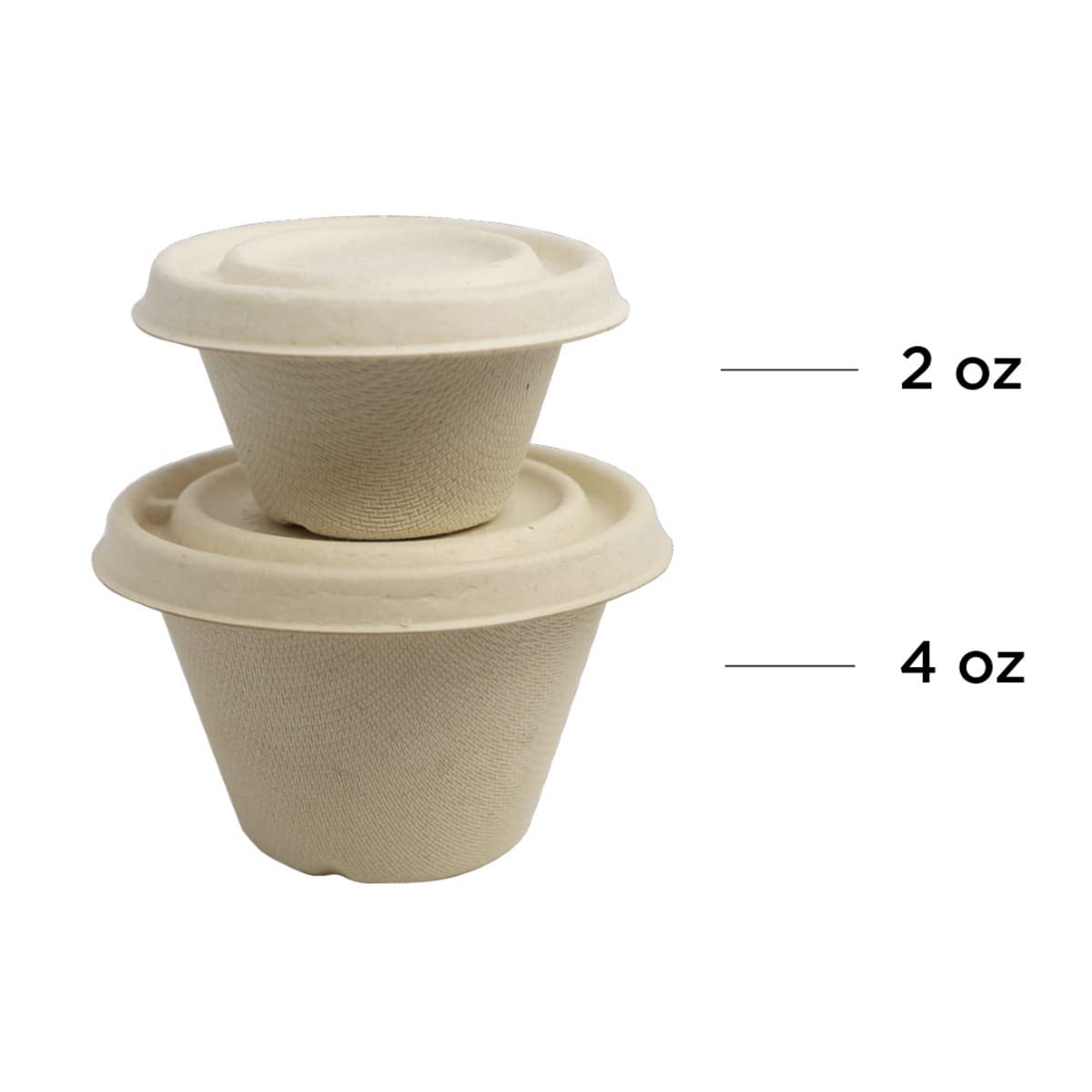 100% Compostable Portion Cups by World Centric, Made from Unbleached Plant Fiber, Souffle/Portion Cups, 2 oz (Pack of 2000)