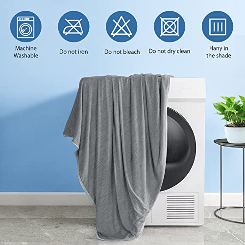 Easeland Cooling Blanket For Hot Sleepers King Size,Summer Cool For Night Sweats Hot Flashes,Reversible Lightweight Breathable Double Sided Thin Cotton Blankets For Bed Sofa,Q-Max>0.4,Grey,90’’X108’’ #TOP4