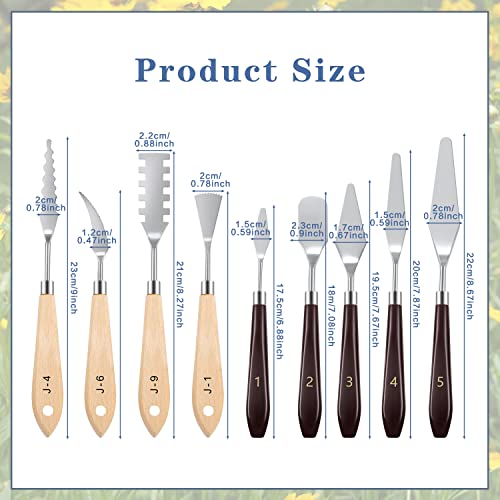 25Pcs Painting Knives Set, Painting Knife Stainless Steel Palette Knife Metal Knife Wooden Handle Plastic Palette Knife Set-Knives #TOP3