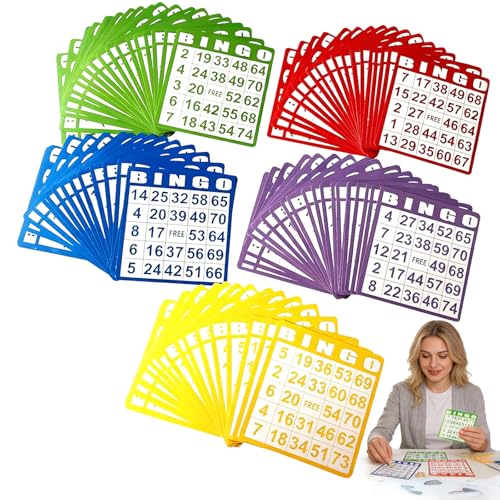 NiceNaiils 100 pcs Cartelle Tombola, Cartelle Tombola Classica, Cartella Riutilizzabile,