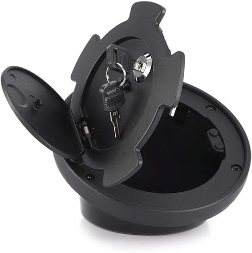 Miniatura 7 de Cubierta del depósito de combustible, tapa del tanque de llenado de combustible del motor cubierta de gas con cerradura para Wrangler JK Rubicon