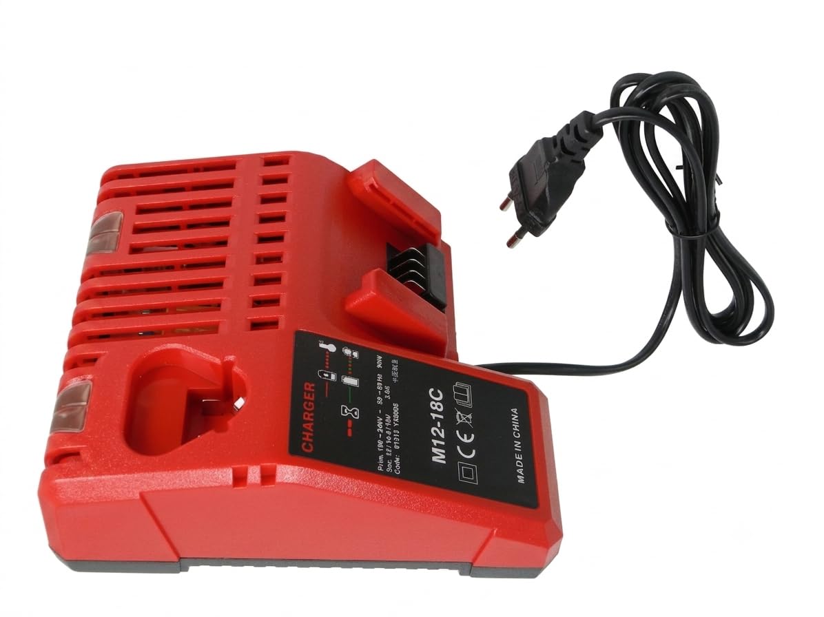Pack de 2 baterías M18 de 5,0 Ah y cargador rápido para Milwaukee 18 V iones de litio, repuesto para batería Milwaukee M18 48-11-1850, 48-11-1840, 48-11-1860, 48-11-1828, se adapta a herramientas de