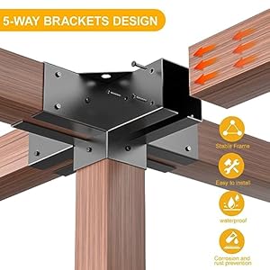 4x4pergolabracketskit5waypowdercoatedwoodworkscornerbrackets1bracketshoulders1woodpostbase2pcswoodworkpergolakitelevatedwoodstandkit Urban Country Home Decor 4×4 pergola brackets kit 5 way powder coated woodworks corner brackets 1 bracket shoulders 1 wood post base 2pcs woodwork pergola kit elevated wood stand kit urban country home decor