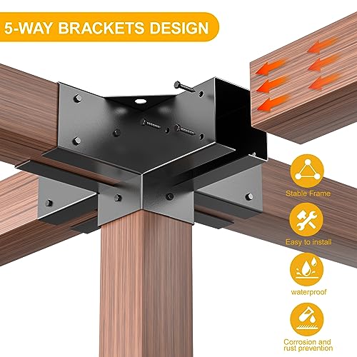4x4pergolabracketskit5waypowdercoatedwoodworkscornerbrackets1bracketshoulders1woodpostbase2pcswoodworkpergolakitelevatedwoodstandkit Urban Country Home Decor 4×4 pergola brackets kit 5 way powder coated woodworks corner brackets 1 bracket shoulders 1 wood post base 2pcs woodwork pergola kit elevated wood stand kit urban country home decor