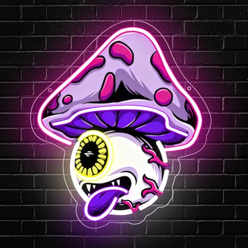 RuCvixkt Mushroom Neon Sign Gaming LED Neon Signs for Wall Decor USB Powered Mushroom Neon Light for Game Room Man Cave Bedroom Bar Teen Room Gift for Boy Girl Cartoon Fans
