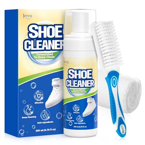 Jevvu Shoe Cleaner, Sneaker Cleaner Kit with Brush and Towel, Deep Clean Shoe Cleaning Kit for White...