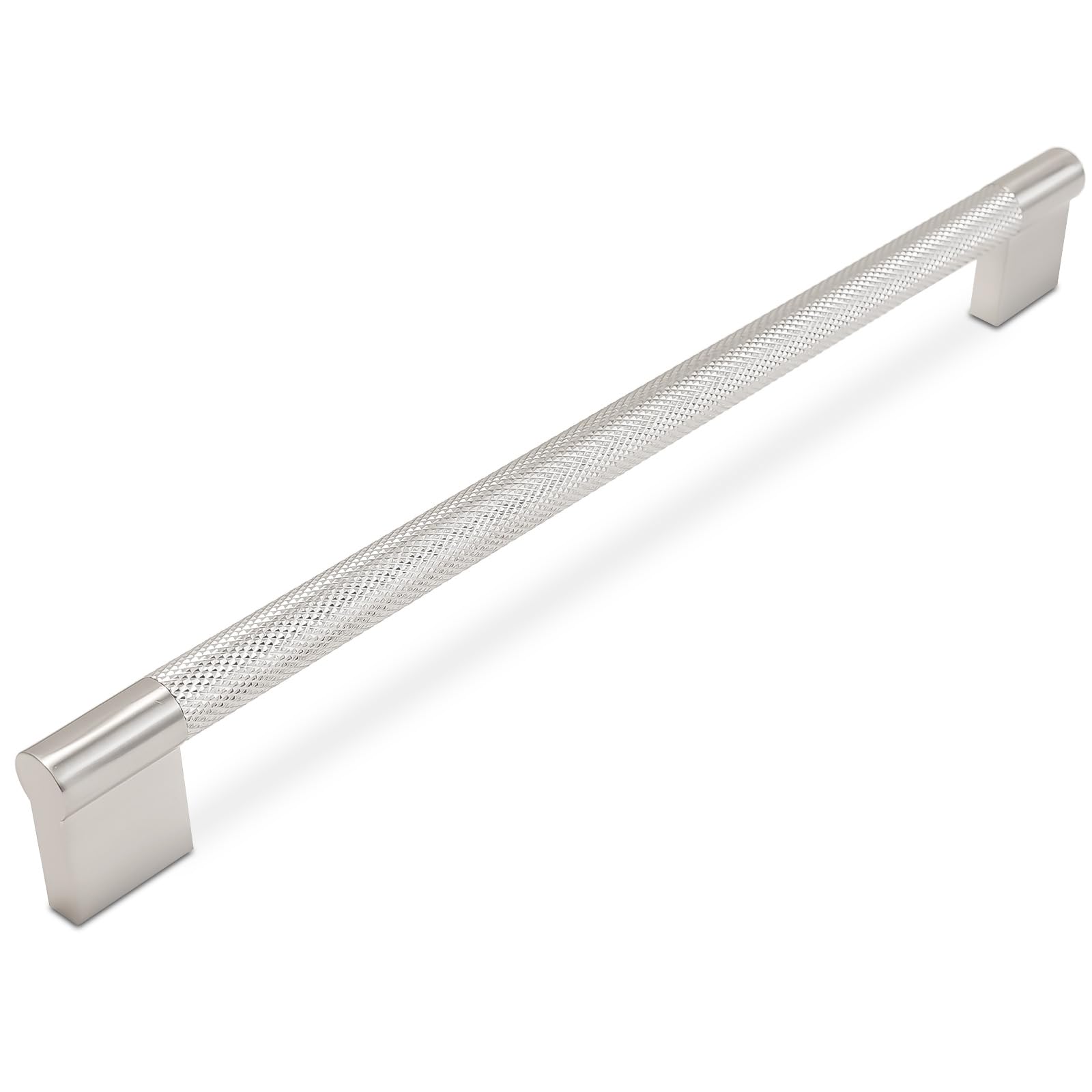 COTYKILEY 6 Pack 10 Inch Satin Nickel Cabinet Handles Knurled Kitchen
