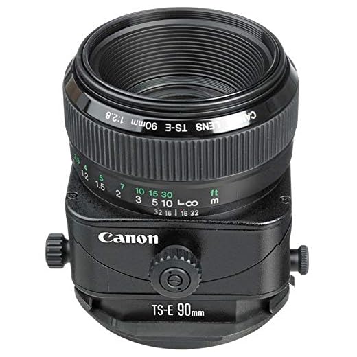 Canon TS-E 90mm f/2.8 Tilt Shift Lens for Canon SLR Cameras, Black - 2544A003