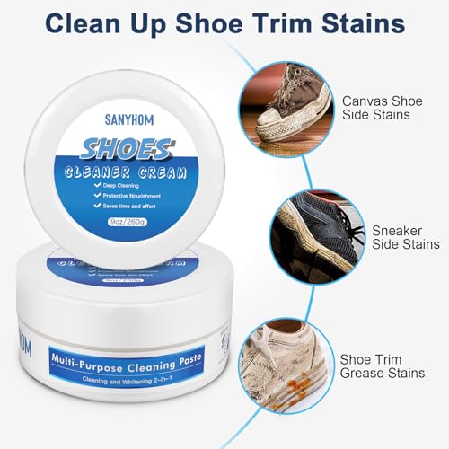 Image of 8-in-1 Shoe Cleaner Kit, Quick, Shoe Cleaning for Sneakers, Canvas Plastic Golf Leather Pink and White Shoes, Gentle Formula for Effortless Care Without Harming Shoes