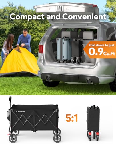 image for Raynesys Collapsible Foldable Wagons, 440lbs Capacity Wagons Carts Fol