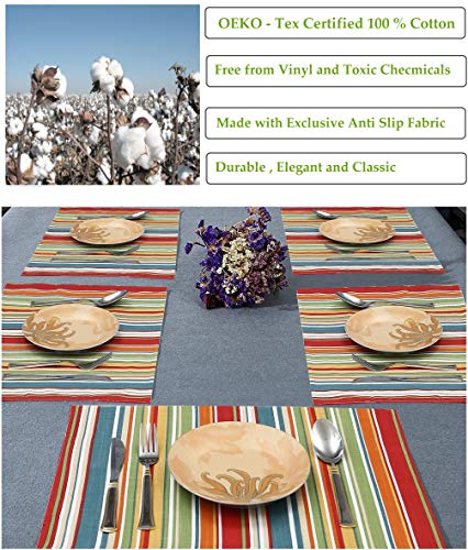 Ruvanti RQ-38YG-TU1U Placemats 100% Cotton 13X19 Inch, Dining Table Placemats Set Of 6 thumb #7