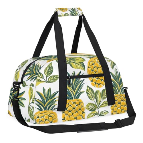 Fruits Pineapple Personalized Duffel Bag Weekend Overnight Travel Bag Sports Waterproof Gym Bag Lightweight Dance Bag