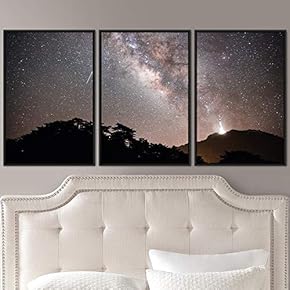 signwin 3 Piece Framed Canvas Wall Art Starry...