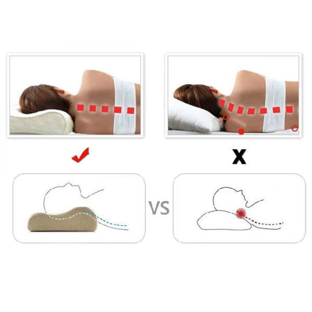 Oreiller orthopédique en mousse à mémoire de forme - Réglable en hauteur - 50 x 30 x 10 cm - Ergonomique - Pour dormir sur le côté et le dos - Housse en bambou respirante