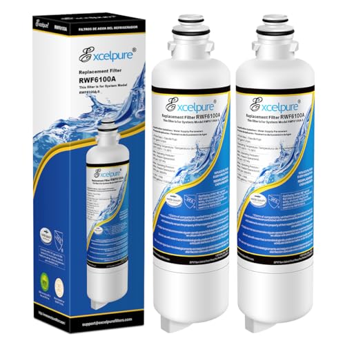 Image of EXCELPURE BORPLFTR50 Refrigerator Water Filter Replacement for Bosch Ultra Clarity Pro 11032531, 12033030, 11025825, BORPLFTR55, B36CT80SNS, B36CL80ENS, WFC100MF, WFS200MF, RA450022, 2PACK