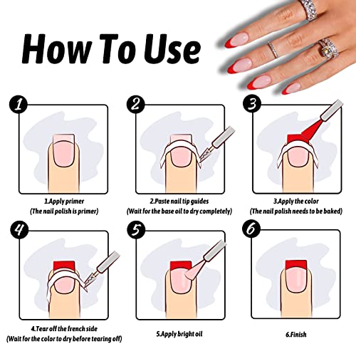 1860 Pcs French Tip Nail Guides, Self-Adhesive French V-Shaped Moon Shaped Manicure Strip Stickers For Edge Auxiliary Black Diy Decoration Stencil Tools(5 Designs, 36 Sheets) #TOP6