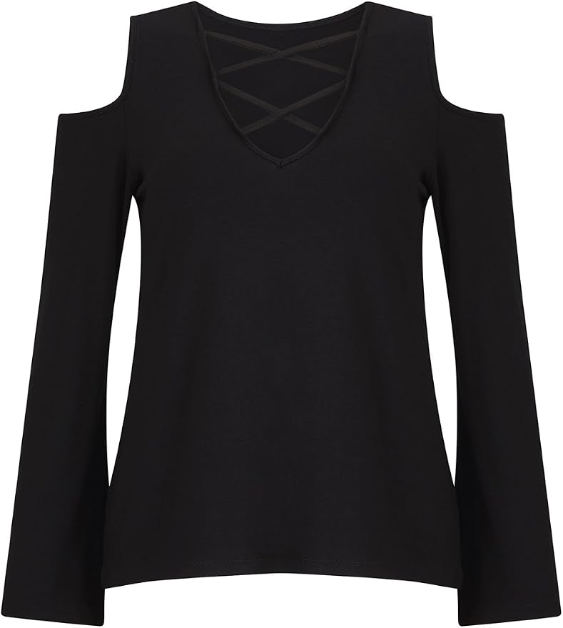 Lipsy Women Cross Front Cold Shoulder 