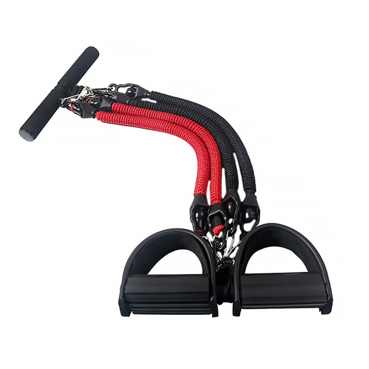 Healvian Set Corda di Trazione a 4 Tubi in Lattice per Fitness e Yoga, Corda da Tiro Sportiva Pedale, Elastico Resistente Portatile per Allenamento Corpo e Stretching a Casa e All’aperto