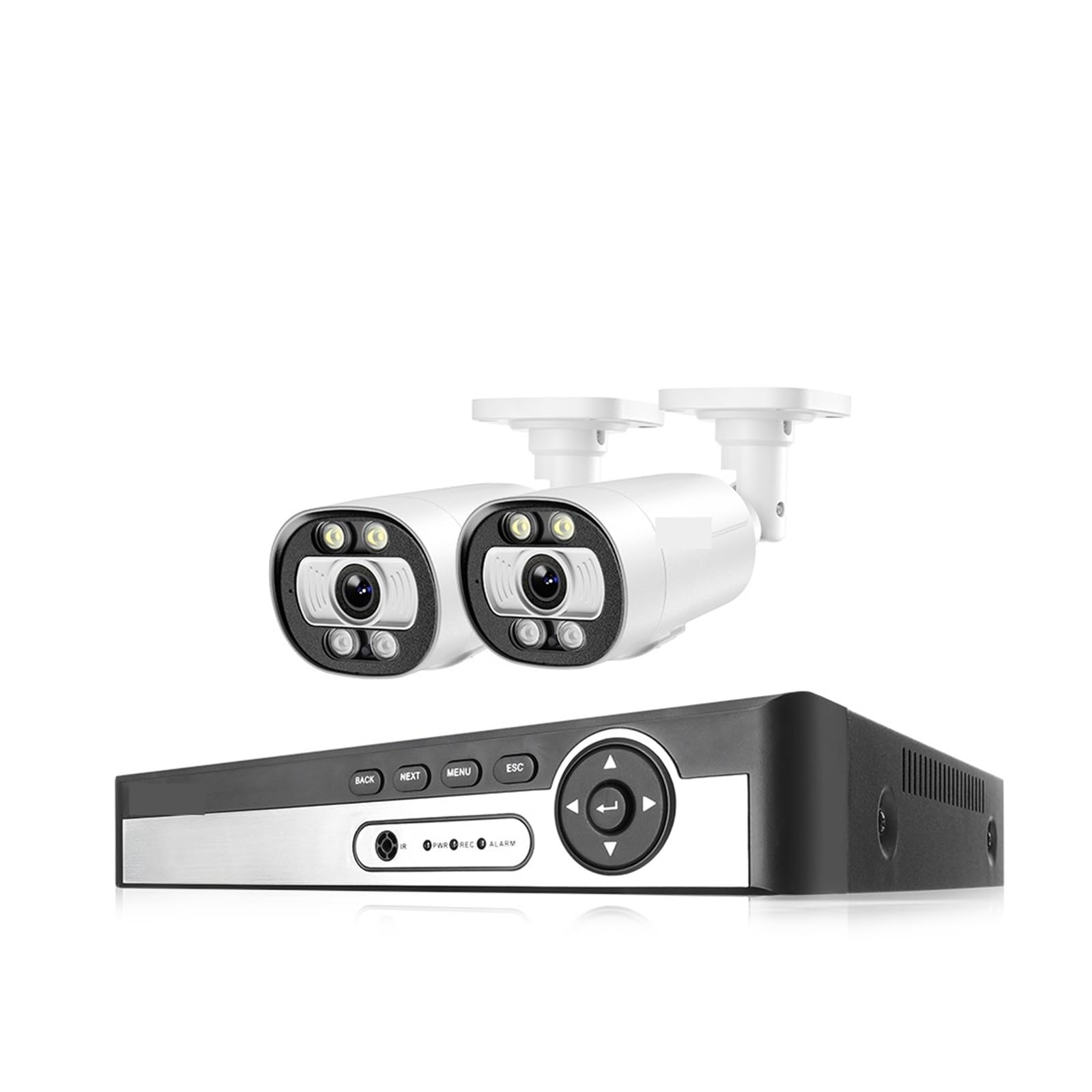 8CH 4K 5MP PoE Sistema De Cámara De Seguridad AI Detección Facial 8MP CCTV Video Vigilancia Kit De Protección Color Visión Nocturna NVRP2P FáCil De Instalar(4T,8CH NVR 2PCS CAM 8MP-01)