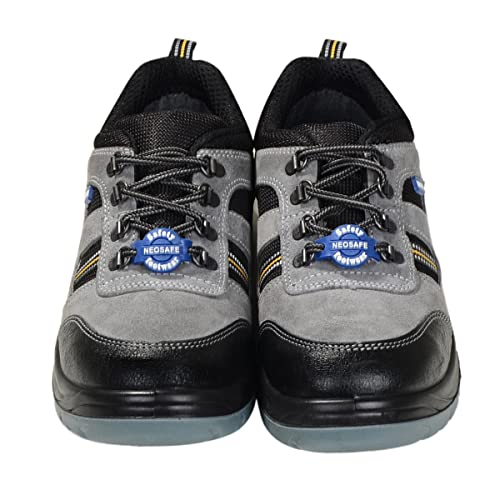 Neosafe Run-X A2009_7, ISI Marked Sports Safety shoes with Steel Toe (Grey-Size 7)