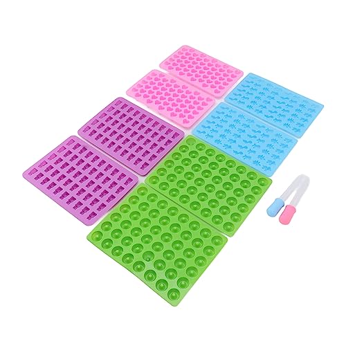 ERYUE Silicone Candy Mold Set Premium High Low Temperature DIY Mold with Droppers for Candy Fudge Fruit Snacks Ice Cubes, Suitable for Oven Microwave Dishwasher Refrigerator Freezer