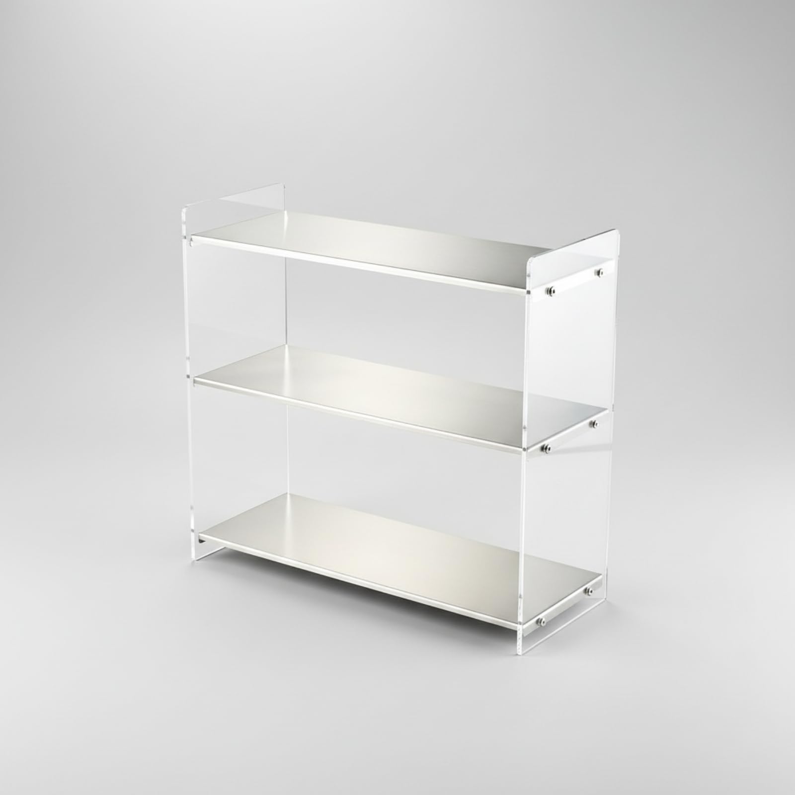 KESOTO Présentoir En Acrylique | Polyvalent, Organiseur Bureau En Acrylique Acier Inoxydable, Facile à Ntoyer, pr Cuisine, 3 Étages