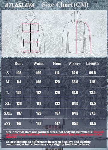 ATLASLAVA Softshelljacke Damen mit Kapuze Regenjacke Fleecejacke Wanderjacke Gefüttert Jacken Outdoor Wandern Schwarz L