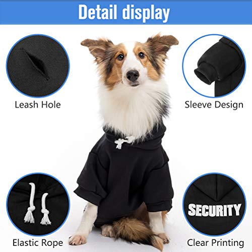 Dog Hoodie Pet Clothes - Security Printed Pet Sweaters with Hat Soft Cotton Coat Winter for Small Medium Large Dogs Cats - Image 5