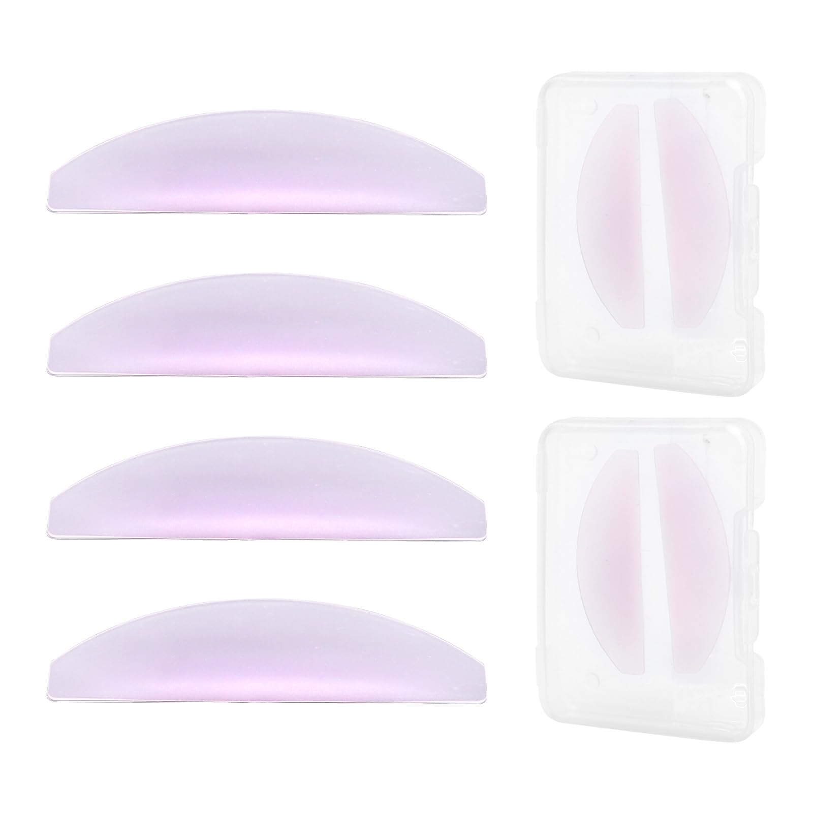 Set di 4 cuscinetti per ciglia in silicone ultra sottile rosa autoadesivi per ciglia riutilizzabili solo per Perming N° 1