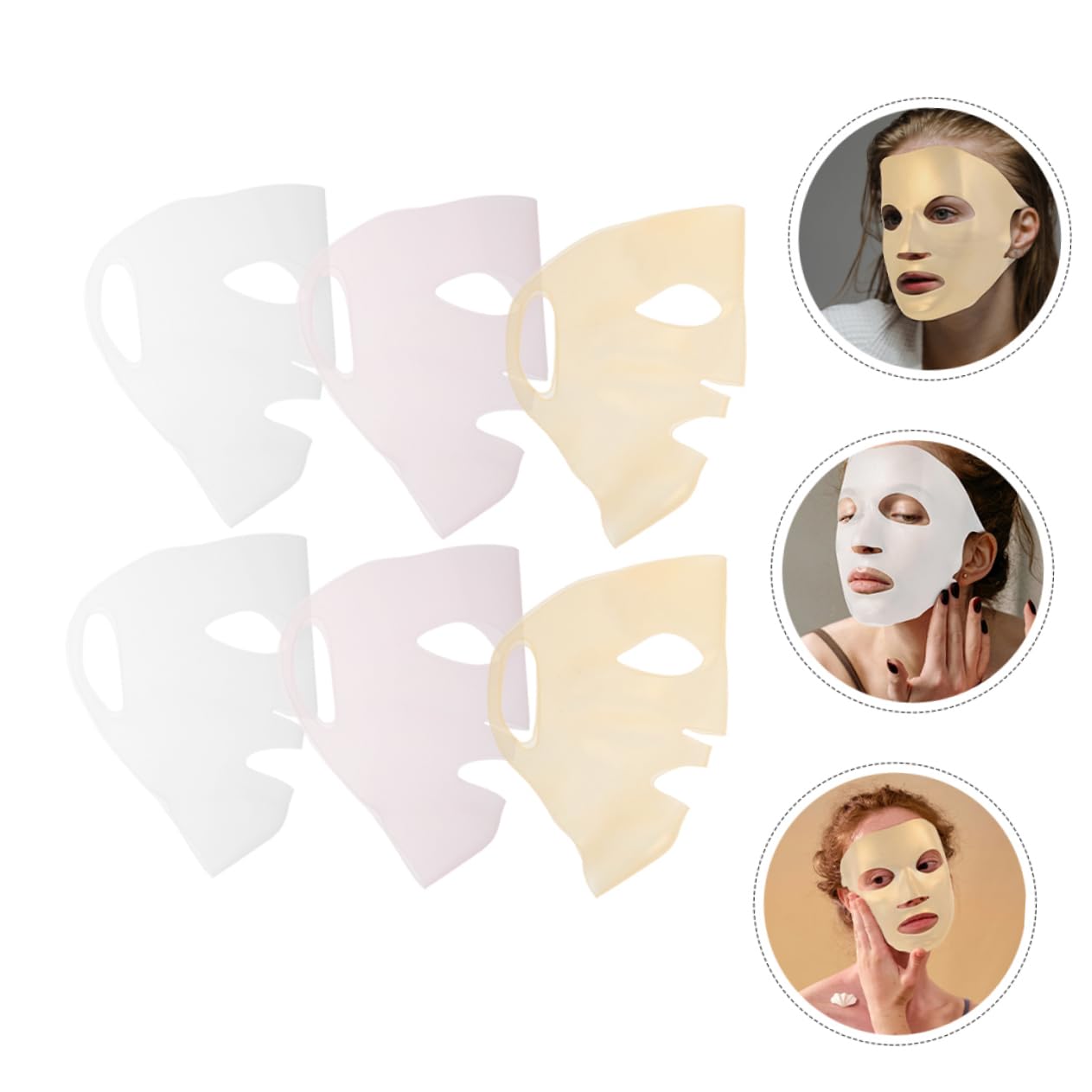 FOMIYES Maschera Viso in Silicone Idratante Da 3 Set Per La Della Pelle Delle Donne 6 Pezzi * 3