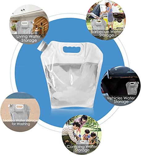 Image of Collapsible Drinking Container, Folding Water Bag Picnic Safety Plastic Water Storage bag Freezable, BPA Free water for Hiking Sport Camping - Pack Of