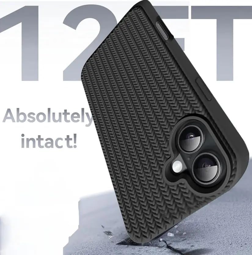 Image of Compatible with iPhone 16 Plus | Premium Textured Microfiber Candy Protective Case | Shock-Absorbing Back Cover with Enhanced Camera Guard (Black)
