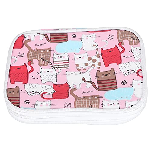 Pssopp Estojo de Gancho de crochê Organizador Com Zíper, Bolsa de Armazenamento de Viagem Em Tecido Oxford Com Bolsos de Malha para Acessórios de tricô Em Casa ou Ao Ar Livre