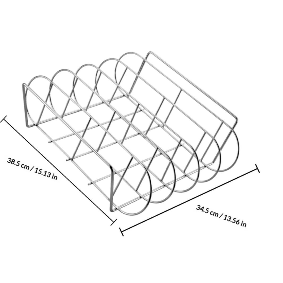 iplusmile Parrilla y Fácil de Limpiar para Costillas de Barbacoa de Acero Inoxidable Diseño Ergonómico Accesorio Adecuado para Asar Pollos y Costillas en Casa o Picnic