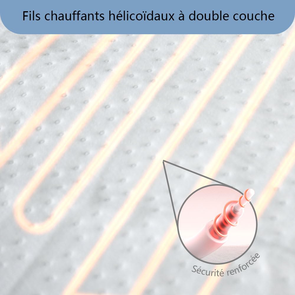Couverture chauffante Couverture électrique Coussin chauffant 150 * 80cm Coussin de matelas thermique Table de massage Chauffe-corps Chauffe-lit 3 niveaux de chaleur Sous-couverture chaude