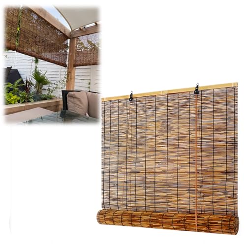 Custom Bamboo Roll-Up Shades 16"-72" | Blackout Cordless Window Blinds