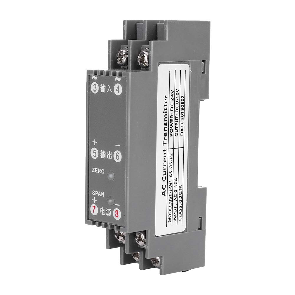 Stromsensor Wechselstrom 0-10A Eingang DC 0-10V Ausgang Typ K Stecker DIN 35mm Schiene Grau für industrielle Strommessung und Überwachung