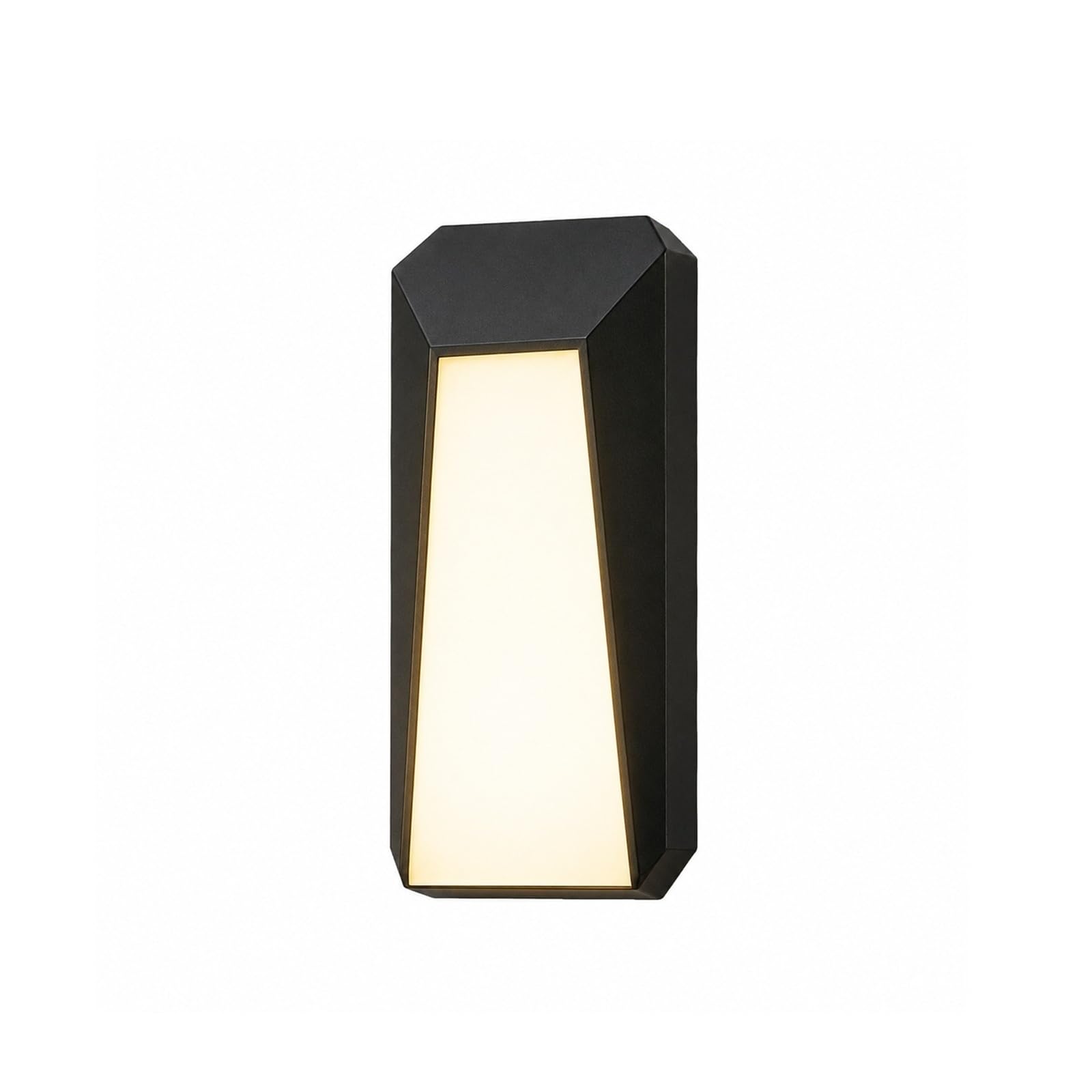 OZBMA Trapezoid Outdoor Wall Sconce, 24W Warm White Hardwired Exterior Lamp, Aluminum Body PC Diffuser IP65 Porch Fixture for Entryway Patio Balcony Garden Garage Yard Fence Cottage
