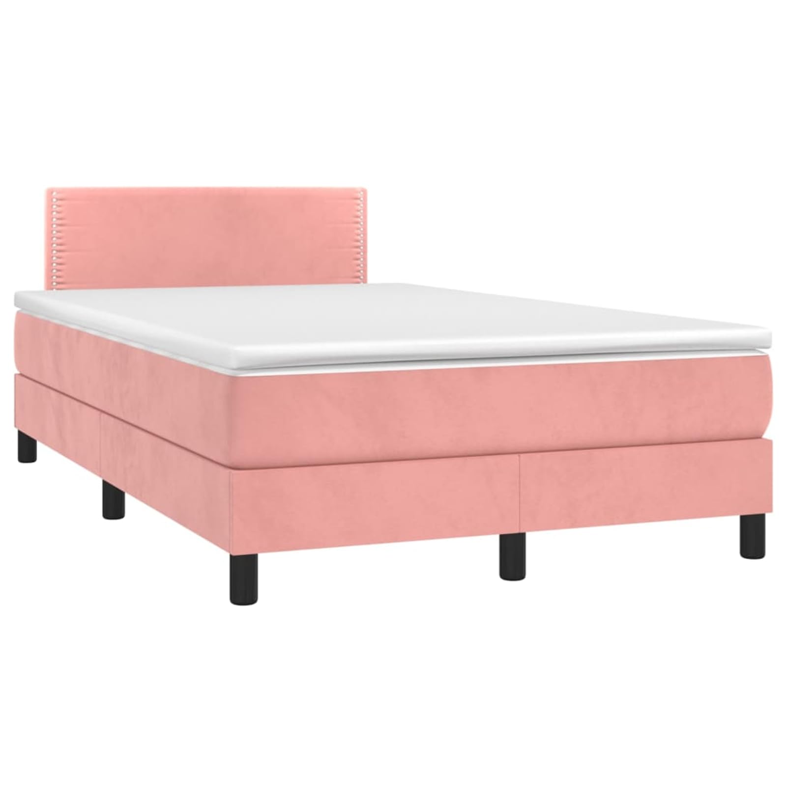 ATOMSTACK MAKER Letto a molle, rosa, 120 x 190 cm, con testiera regolabile in altezza, materasso a molle insacchettate e morbido rivestimento in velluto, ideale per chi dorme sulla schiena e sulla